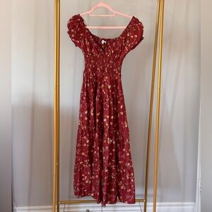 Danielle Bernstein Floral Red Maxi Dress Medium